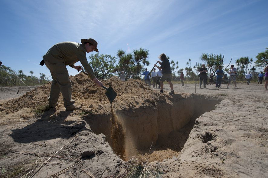 Aboriginal bones are returned to their homeland after being stolen 50 years ago, and a traditional ceremony is held to mark the occasion in Oenpelli, NT, July 2011.