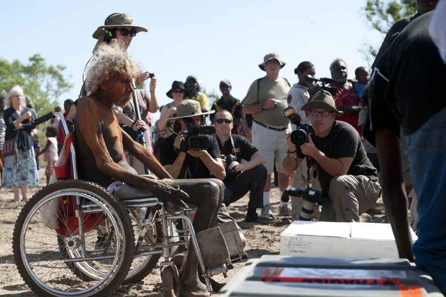 Aboriginal bones are returned to their homeland after being stolen 50 years ago, and a traditional ceremony is held to mark the occasion in Oenpelli, NT, July 2011.